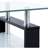  Stolić za kavu crno-prozirni 95 x 55 x 40 cm od kaljenog stakla | shoptok.hr