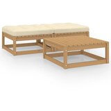 Maison Chic Seti vrtnega pohištva - Vrtna garnitura - Vrtni pohištvo set 3-delna z blazinami trdna borovina, (21813753) | Shoptok.si