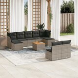 Maison Chic Seti vrtnega pohištva - Vrtna garnitura - Vrtni pohištvo set 10-delna z blazinami siv poli ratan, (21819199) | Shoptok.si