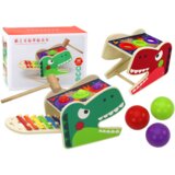  Drveni dinosaur s činelama 2u1 - šareni | Shoptok.si