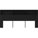  Uzglavlje s ormarićem crno 220 x 19 x 103,5 cm | shoptok.hr