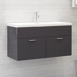 Ormarić za umivaonik visoki sjaj sivi 90 x 38,5 x 46 cm drveni | shoptok.hr