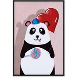  Slika - Panda with a Balloon (1 Part) Vertical 80x120 U crnom drvenom okviru | shoptok.hr