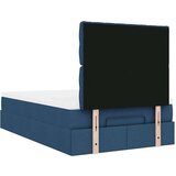 vidaXL Otomanski posteljni okvir z vzmetnico moder 120x190 cm blago, (21611752) | Shoptok.si