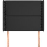  Uzglavlje s ušima crno 103x16x118/128 cm od umjetne kože | Eponuda.com