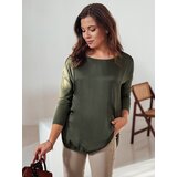 DStreet Bluzka damska oversize SILKINEA z wisiorkiem ciemnozielona | shoptok.hr