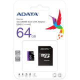 Adata micro SD 64GB + SD adapter AUSDH64GUICL10-RA1 Cene