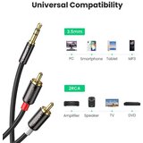 Ugreen Kabel Ugreen AV102 10772: 3,5 mm Mini Jack na 2RCA, 1m, Siva, (22006949) | Shoptok.si