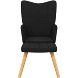  Stolica za opuštanje s osloncem za noge od tkanine crna | shoptok.hr