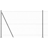 vidaXL Šesterokotna Ograja Siva 1.6x25 m Jeklo, Ograjni Stebri s Podnožnimi Ploščami 13 kos Ø32mm 88.5cm Galvanizirano Jeklo | Shoptok.si