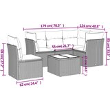  6-dijelni set vrtnih sofa s jastucima crni od poliratana | shoptok.hr