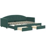  Dnevni krevet na razvlačenje tamnozeleni 80 x 200 cm baršunasti | shoptok.hr