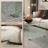 Čvrsti stakleni stolić za kavu jednodijelni dizajn jednostavan i moderan 100 x 50 x 35 cm prozirni | shoptok.hr