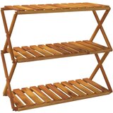  Sklopiva polica 3 razine smeđa 70x31x63 cm masivno drvo bagrema | shoptok.hr