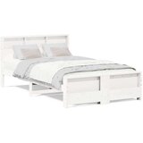  Krevetna konstrukcija Bijelo 140 x 190 cm Masivna borovina | shoptok.hr