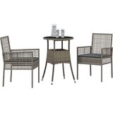 vidaXL 3-dijelni vrtni set za objedovanje sivi poli ratan | shoptok.hr