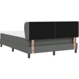vidaXL Box Spring Postelja z Blazino Temno Siva 160x200 cm Tkanina | Shoptok.si