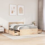  Krevet s ladicama i madracem 120 x 200 cm od masivne borovine | shoptok.hr