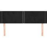 Vzglavje z ušesi črno 147x16x78/88 cm žamet, (20932550) | Shoptok.si