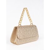 Shelvt Golden small sequin handbag with a golden handle cene