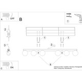  Stropna svetilka YOLI 6 črna, (21347906) | Shoptok.si