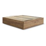 Bobochic Paris Smeđi bračni krevet od iverice u dekoru breze s prostorom za odlaganje/bez uzglavlja s podnicom 180x200 cm Mara – | shoptok.hr