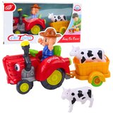  Interaktivni farmerski traktor s prikolicom, figurom krave, svjetlima i zvukovima | shoptok.hr