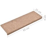  Otirači za stepenice 5 kom smeđi 65x21x4 cm prošiveni | shoptok.hr