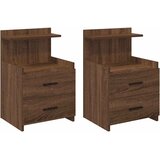  Noćni ormarići 2 kom s 2 ladice smeđi hrast 40x36,5x62 cm | shoptok.hr