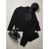 Sinsay Pamučna majica s dugim rukavima i džepom | shoptok.hr