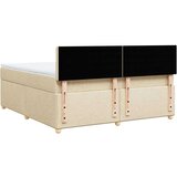 vidaXL Box spring postelja z vzmetnico krem 180x200 cm blago, (21309389) | Shoptok.si