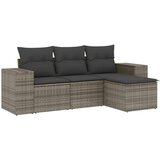 4-dijelni set vrtnih sofa od poliratana s jastucima sivi | shoptok.hr