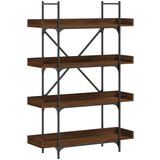  The living store knjižna omara 4-nadstropna rjavi hrast 100x33x145,5 inž. les - knjižna omara, (21499629) | Shoptok.si