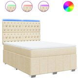 Maison Chic Box spring postelja - Vzmetna postelja z vzmetnico krem 140x190 cm blago SL4903, (21887895) | Shoptok.si