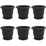  Lončki za rastline 6 pcs Črna Ø 26 x 21.5 cm Plastika, (5000207849) | Shoptok.si