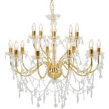  Luster s 2 razine zlatni 15 žarulja E14 | shoptok.hr
