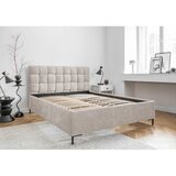 Miuform Bež oblazinjena zakonska postelja z letvenim dnom 140x200 cm Eve – | Shoptok.si