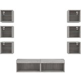  Komplet TV omaric LED 8-delni siva sonoma inženirski | Shoptok.si