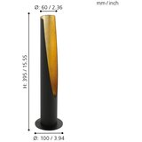Eglo Barbotto stona lampa/1, gu10, 5w, 400lm, v395, crna/zlatna/čelik | Eponuda.com