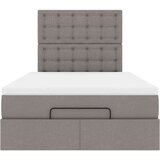 vidaXL Otomanski okvir kreveta s madraca smeđesivi 120x200cm tkanine | shoptok.hr