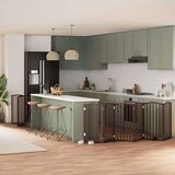 vidaXL Ograda za pse z vrati zložljiva 9 panelov rjava 450 cm les | Shoptok.si