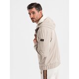 Ombre Functional men's transitional jacket with hood - beige | Shoptok.si