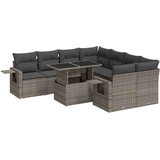 vidaXL 9-dijelni set vrtnih sofa od poliratana s jastucima sivi | shoptok.hr