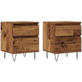 Maison Chic Dvo delni komplet Nočne omarice - Nočne mize starinski les 40x35x50 cm inženirski les, (21688211) Cene
