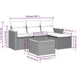  5-dijelni vrtni set sofa s jastucima bež od poliratana | shoptok.hr