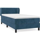 Box spring krevet s madracem tamnoplavi 90x190 cm baršunasti | shoptok.hr