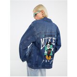 LC Waikiki Women's Jean Jacket with a Shirt Collar Straight Long Sleeve Cene