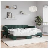 vidaXL Izvlečna dnevna postelja z vzmetnico zelena 80x200 cm Cene