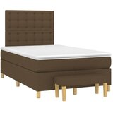 vidaXL Krevet box spring s madracem tamnosmeđi 120 x 190 cm od tkanine | shoptok.hr