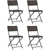 Maison Chic Zložljivi Vrtni Stoli - Stol za vrti 4 kosi HDPE in jeklo rjave barve JS2863, (21875760) | Shoptok.si